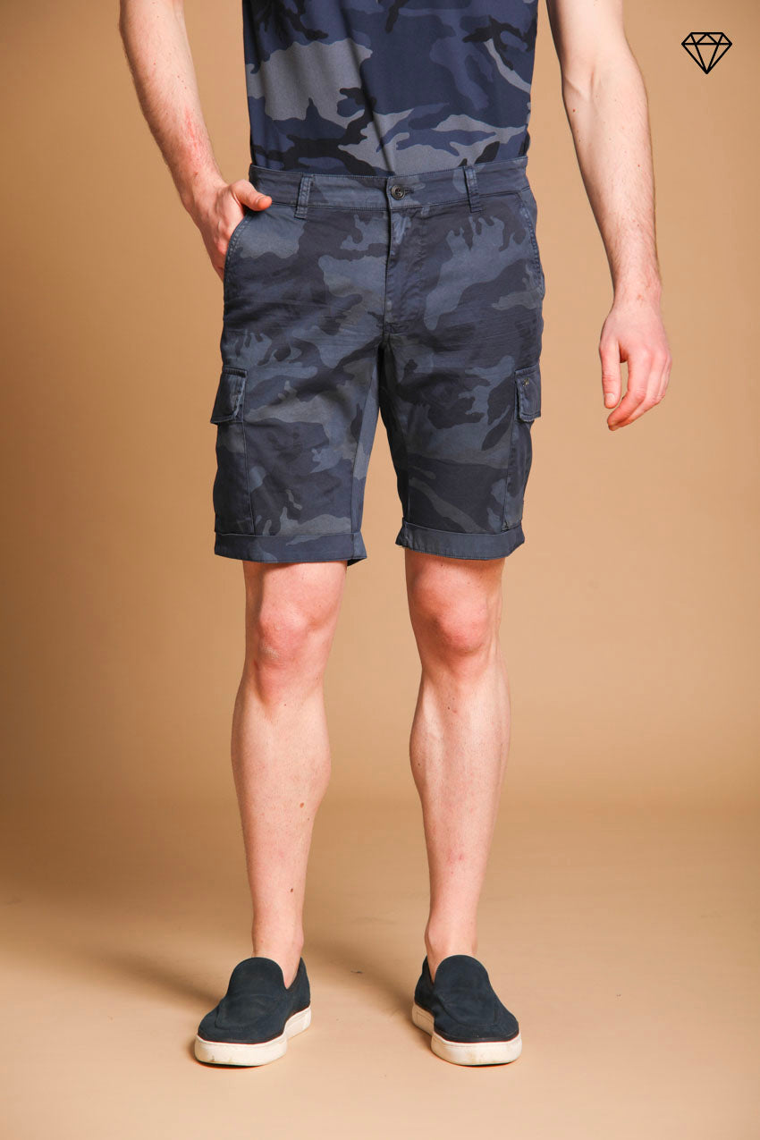 Chile Herren-Cargo-Bermuda aus Baumwolle mit Camouflage-Muster Slim Fit ①