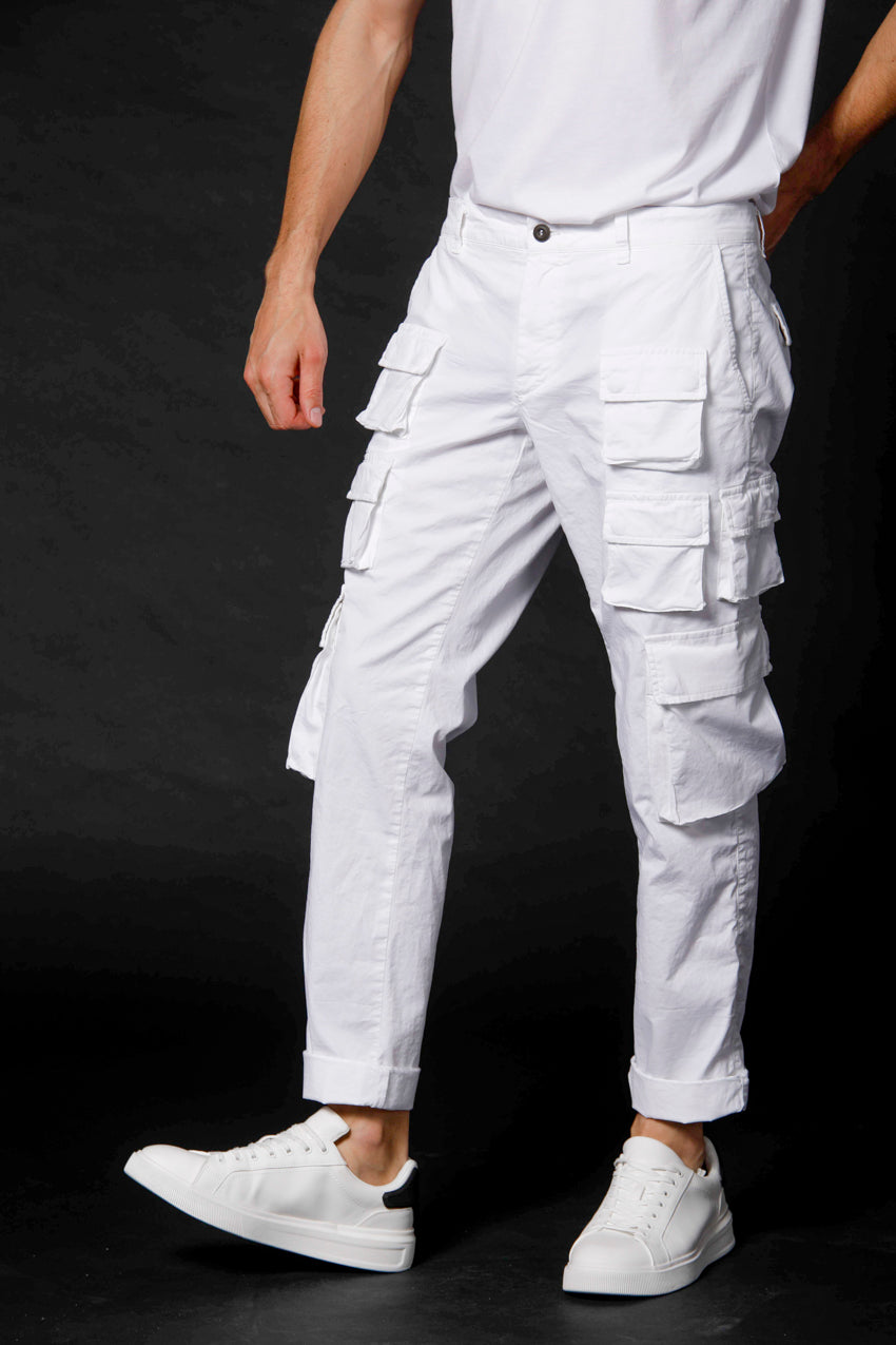 immagine 1 di pantalone cargo uomo in cotone stretch limited edition modello Caracas colore bianco di Mason's