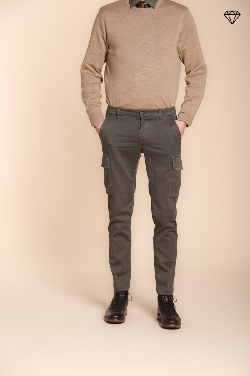 Men's Cargo Trousers Chile Green in Gabardine ①