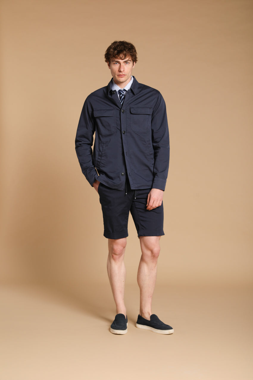 Williams men's overshirt in tech satin travel stretch