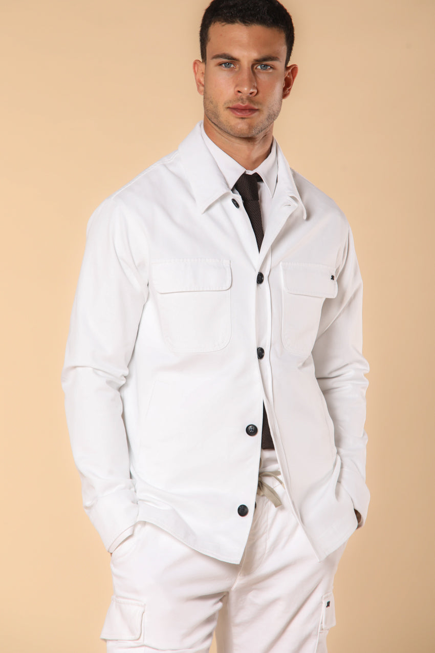Williams men's overshirt in stretch cotton jersey fabric