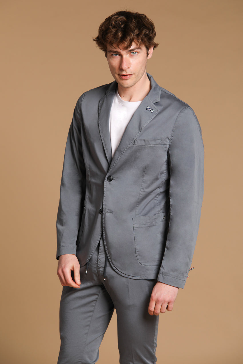 Da Vinci travel blazer uomo in raso tecnico travel stretch con dettagli