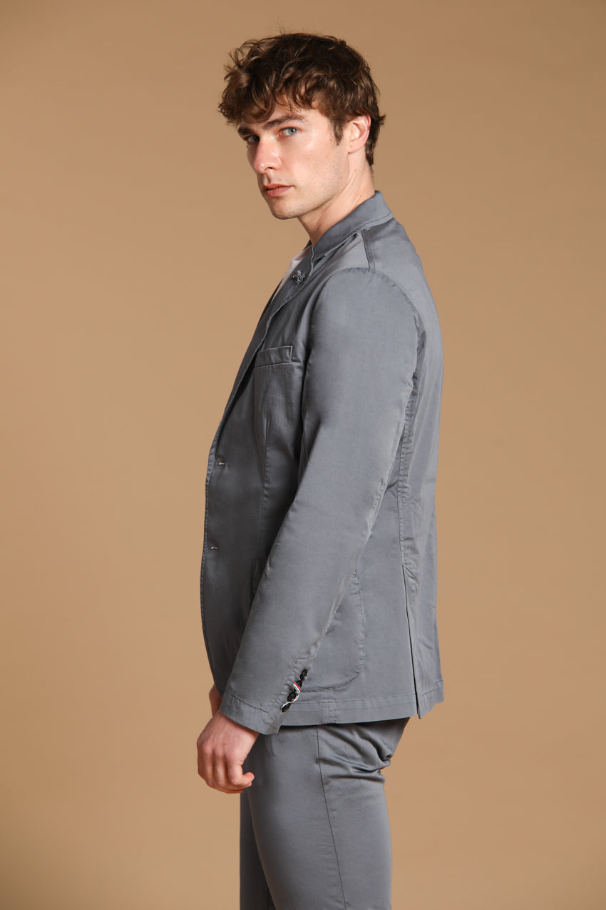 Da Vinci travel blazer uomo in raso tecnico travel stretch con dettagli