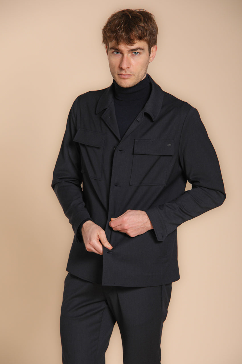 Foto 1 Firenze overshirt uomo foderata in lana unita