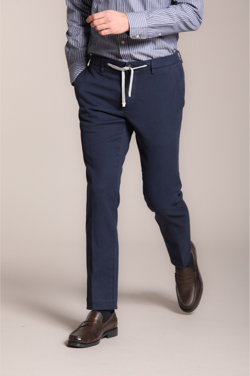 New York String men's chino jogger in cotton cashmere regular fit