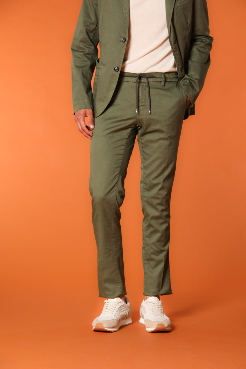 Milano Jogger men's chino jogger in cotton and tencel extra slim fit