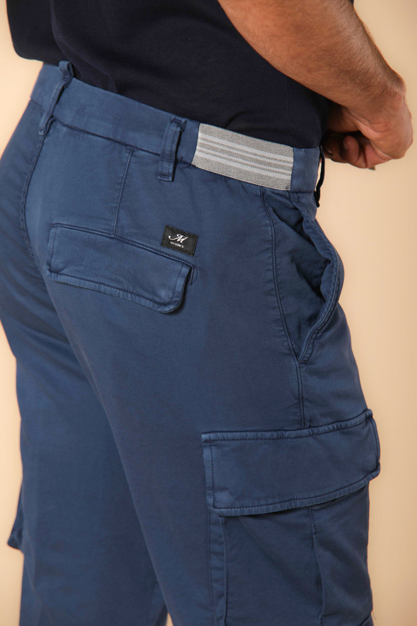 Immagine 2 di Chile Golf pantalone cargo jogger uomo in jersey stretch carrot fit colore blu scuro di Mason's
