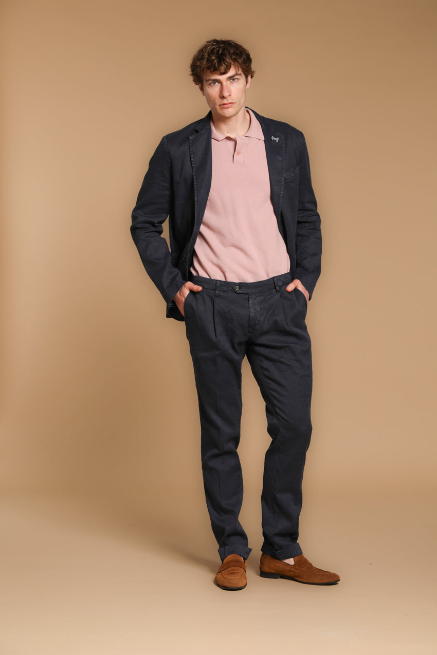 New York Time Pinces Herren Chino Hose aus Leinen- und Baumwoll