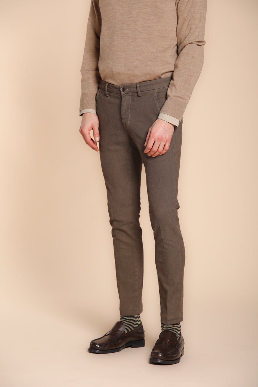 Foto 1 Milano pantalone chino uomo fantasia occhio di pernice extra slim fit