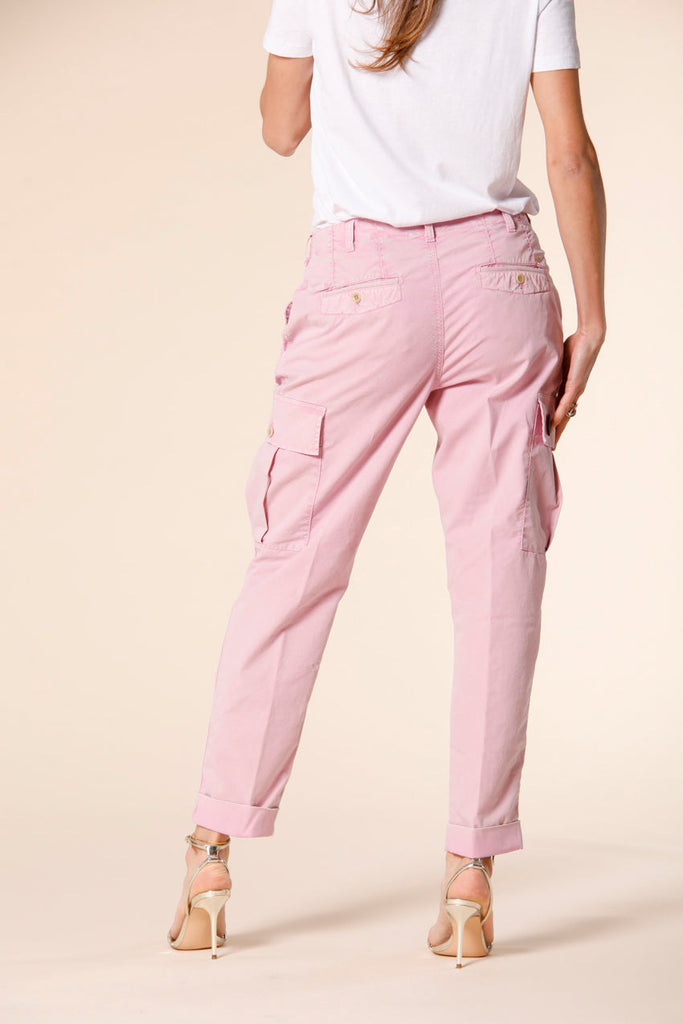 Image 4 of women's cargo pants in lilac cotton twill icon washes Judy Archivio W model by Mason's