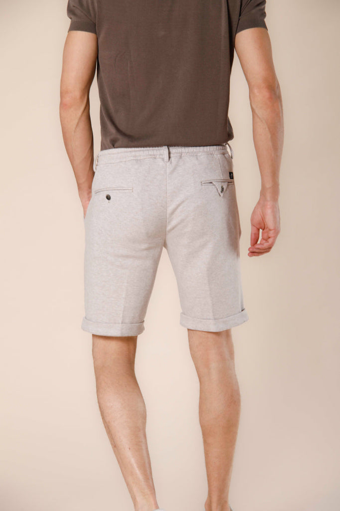 image 4 of men's chino jogger bermuda in piquet double face torino jog 1 model in beige slim fit by mason's 