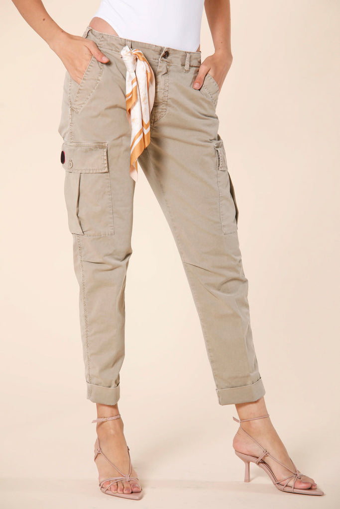 Image 1 of women's cargo pants in rope colored cotton twill icon washes Judy Archivio W model by Mason's