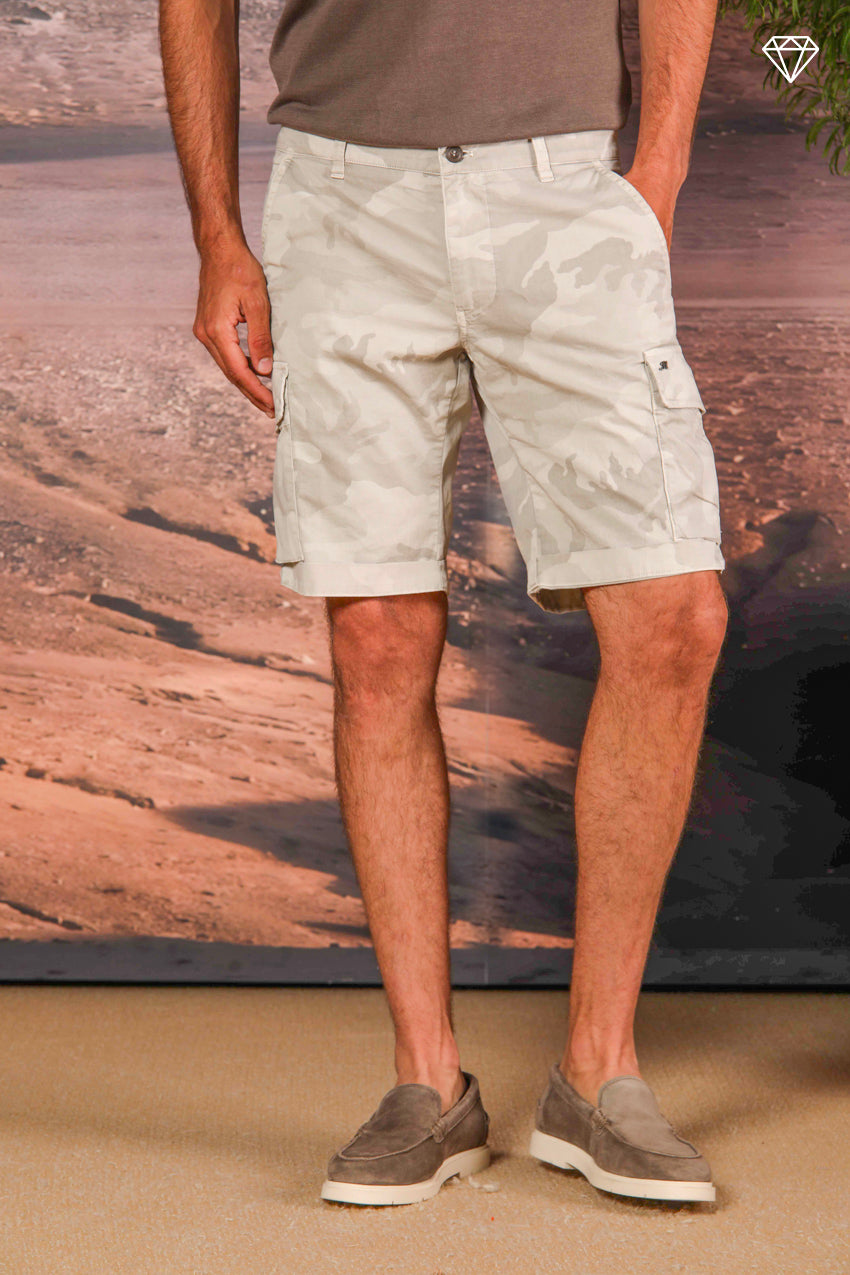 Chile bermuda cargo uomo in cotone fantasia camou slim fit ①