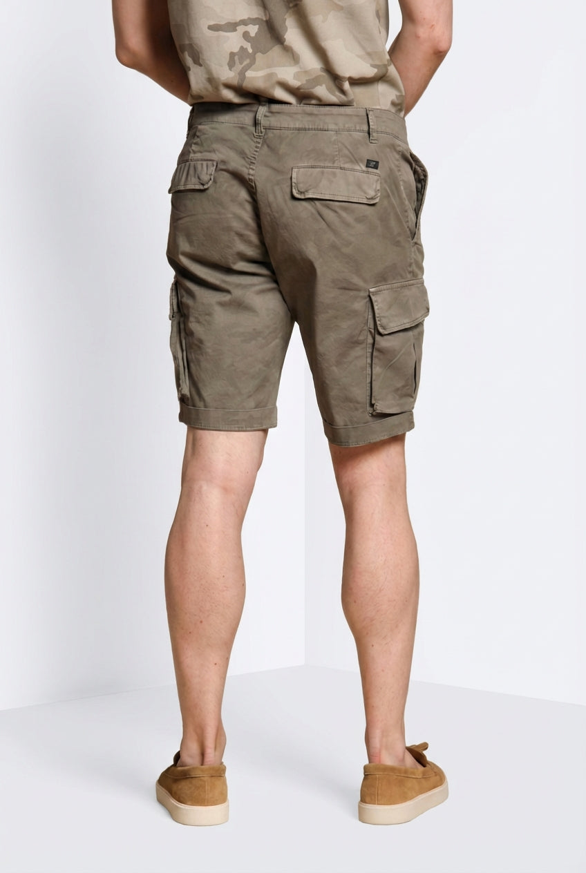 Chile men's cargo bermuda shorts in cotton with camou pattern slim fit ①