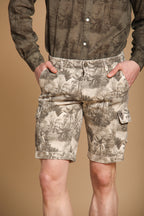 Chile Bermuda cargo hombre en algodón con estampado de flores slim fit