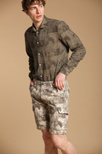 Chile Bermuda cargo hombre en algodón con estampado de flores slim fit