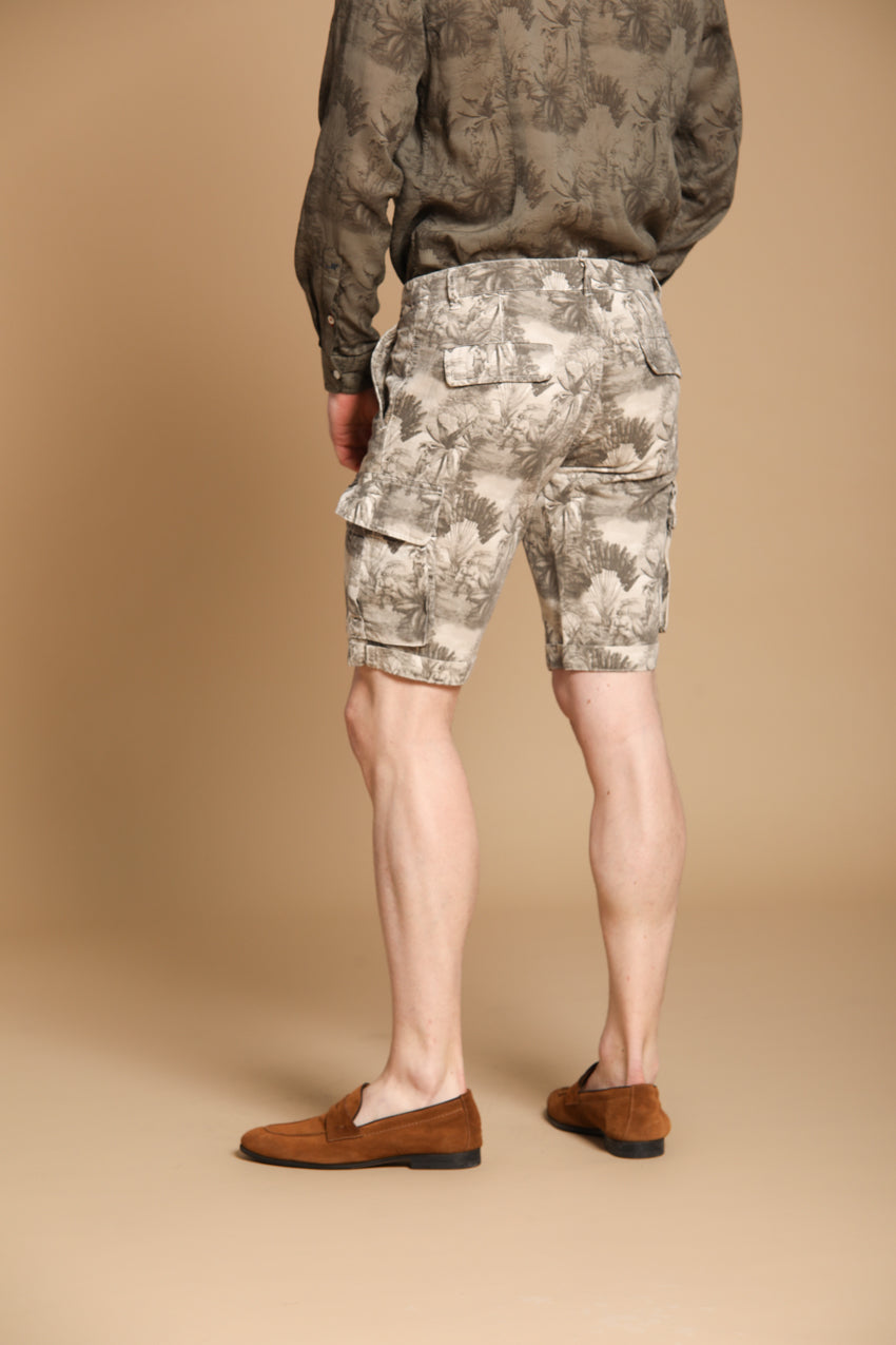 Chile Bermuda cargo hombre en algodón con estampado de flores slim fit