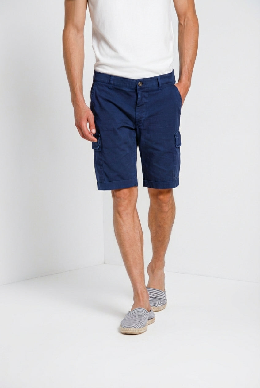 Chile men's cargo bermuda satin stretch slim fit ①