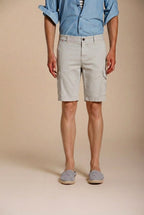 Chile men's cargo bermuda stretch satin slim fit ①