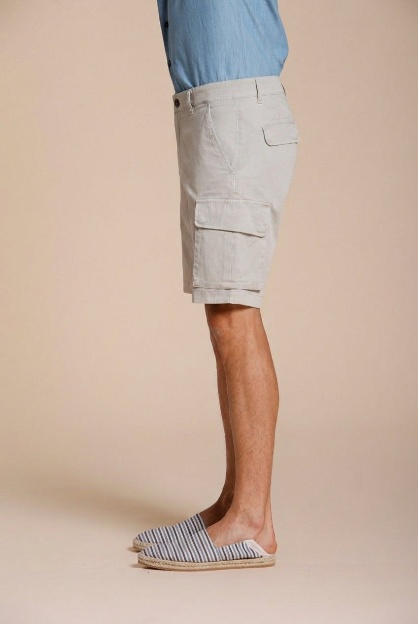 Chile men's cargo bermuda stretch satin slim fit ①