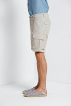 Chile bermuda cargo homme en satin stretch slim fit ①