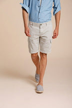 Chile men's cargo bermuda stretch satin slim fit ①