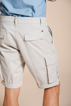 Chile men's cargo bermuda stretch satin slim fit ①