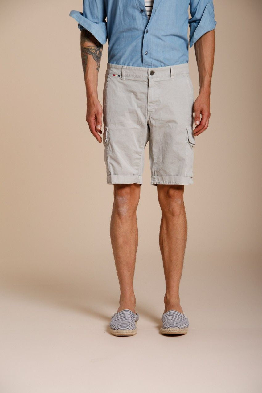 Chile men's cargo bermuda stretch satin slim fit ①