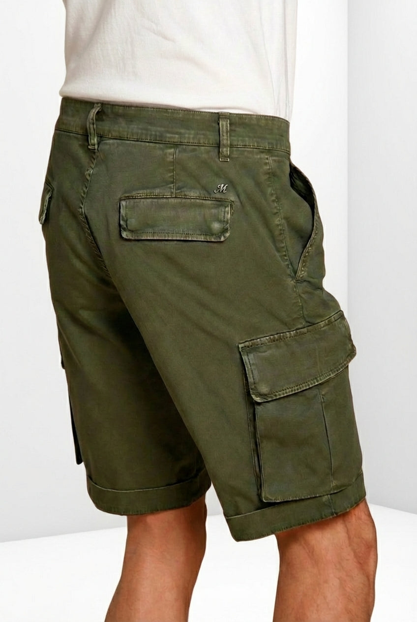 Chile men's cargo bermuda in stretch satin slim fit ①