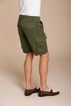 Chile men's cargo bermuda in stretch satin slim fit ①