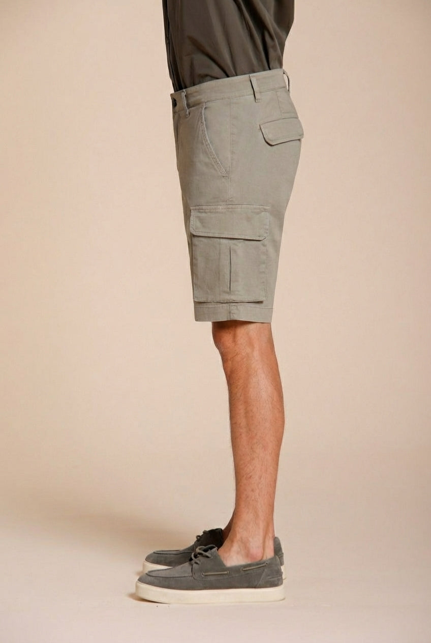 Chile men's cargo bermuda in stretch satin slim fit ①