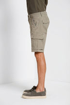 Chile men's cargo bermuda in stretch satin slim fit ①