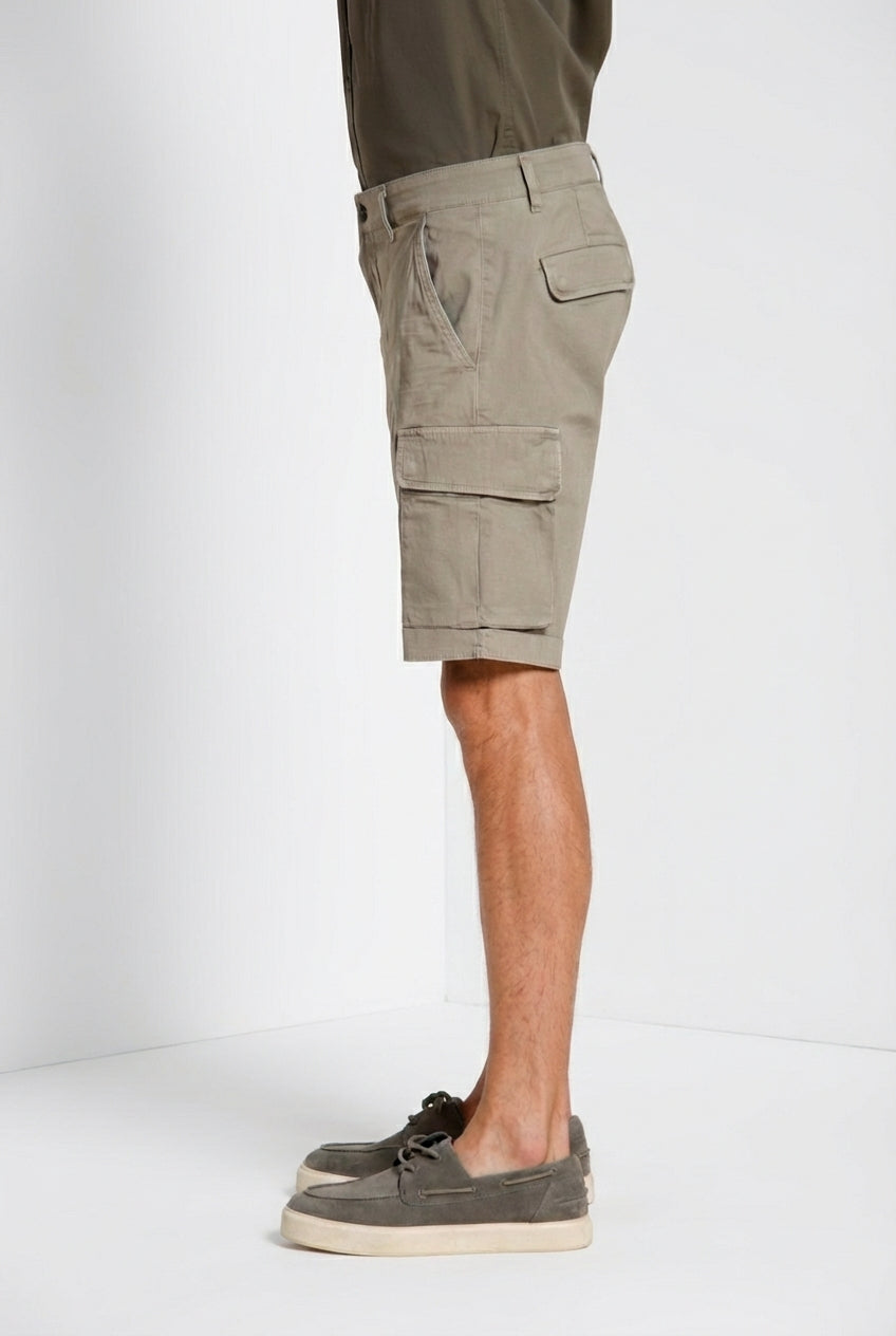 Chile men's cargo bermuda in stretch satin slim fit ①