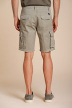 Chile men's cargo bermuda in stretch satin slim fit ①