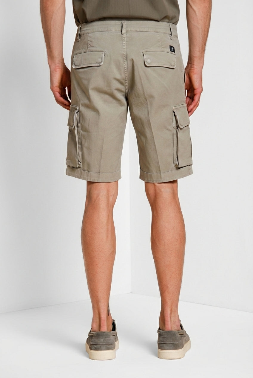 Chile men's cargo bermuda in stretch satin slim fit ①