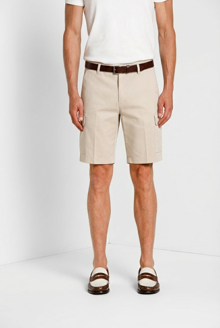 Chile men's cargo bermuda stretch satin slim fit ①