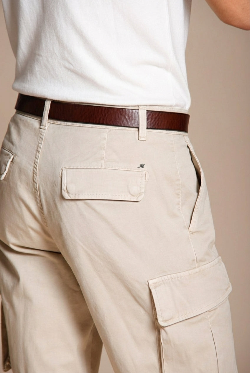 Chile men's cargo bermuda stretch satin slim fit ①