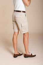 Chile men's cargo bermuda stretch satin slim fit ①