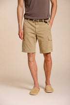 Chile men's cargo bermuda stretch satin slim fit ①