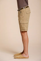 Chile men's cargo bermuda stretch satin slim fit ①