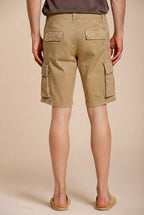 Chile men's cargo bermuda stretch satin slim fit ①