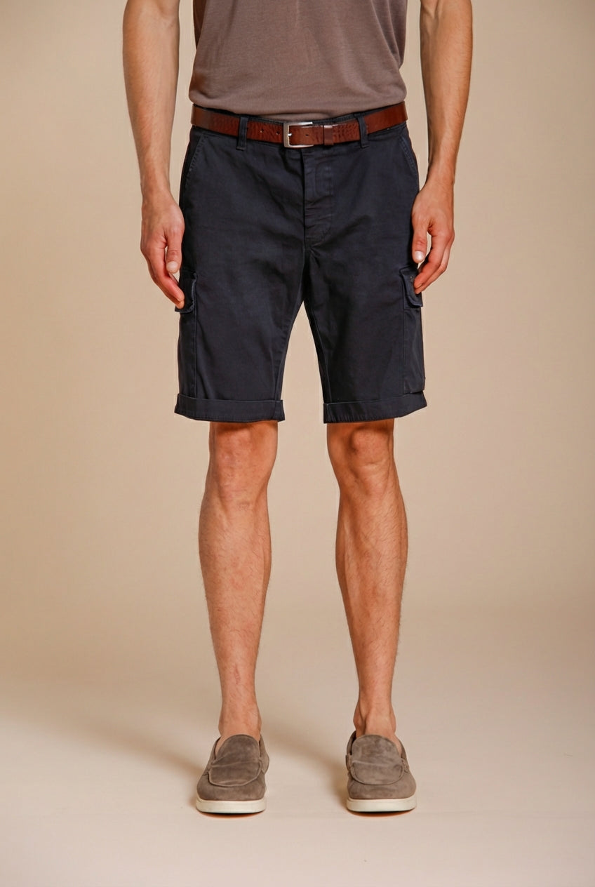 Chile men's cargo bermuda in stretch satin slim fit ①