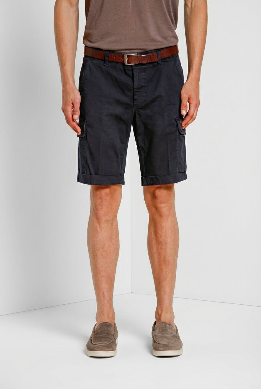 Chile bermuda cargo hombre en satén stretch slim fit ①