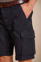 Chile men's cargo bermuda in stretch satin slim fit ①