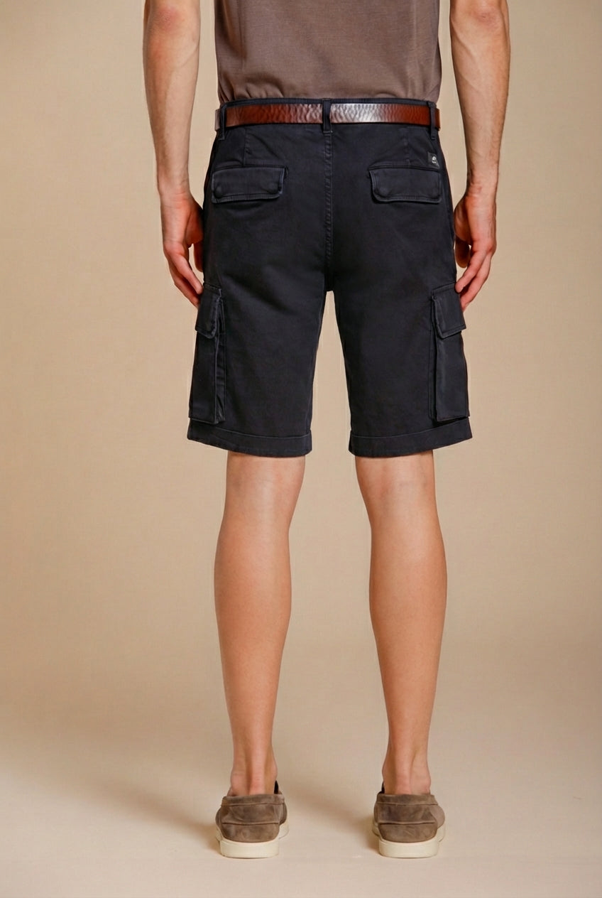 Chile men's cargo bermuda in stretch satin slim fit ①