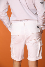 Chile bermuda cargo uomo in raso stretch slim fit ①