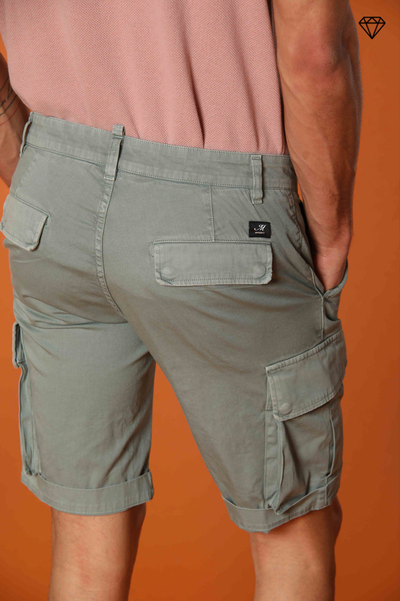 Chile bermuda cargo uomo in raso stretch slim fit ①