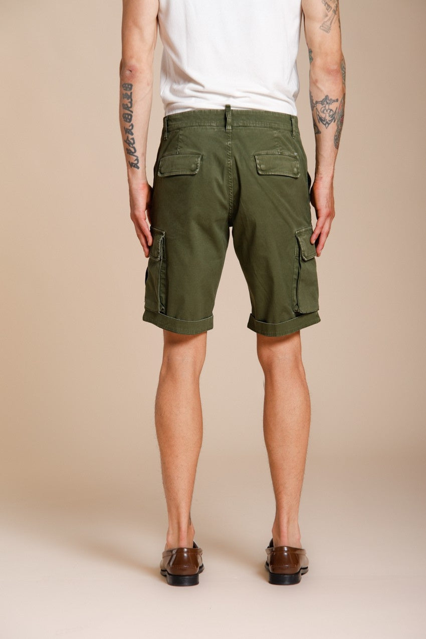 Chile men's cargo bermuda in stretch satin slim fit ①