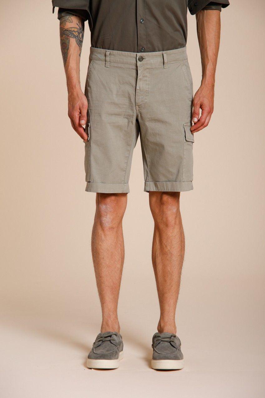 Chile men's cargo bermuda in stretch satin slim fit ①