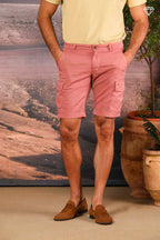 Chile men's cargo bermuda shorts in stretch satin slim fit ①